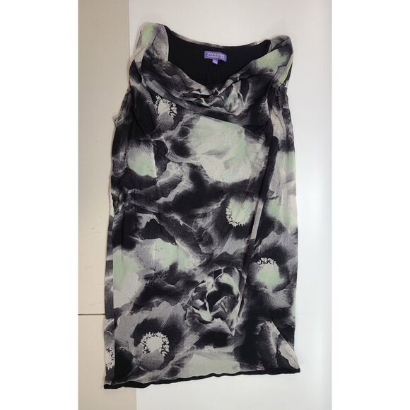 Vivienne Tam Mesh Y2K Grunge Drape Cowl Neck Mini Dress Black White Green M - Picture 2 of 7